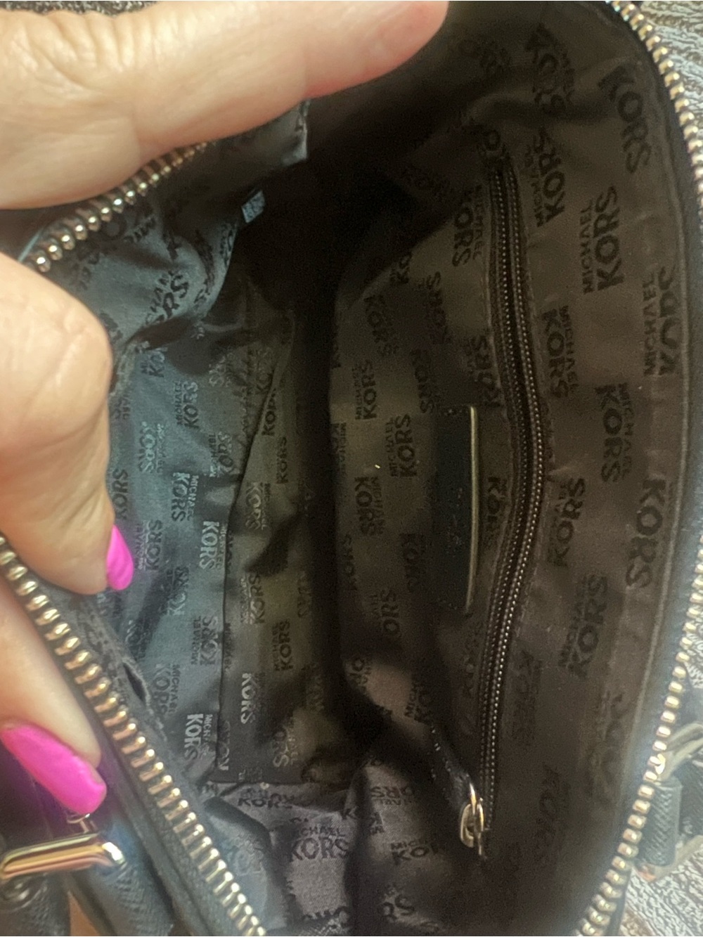 Michael Kors Black Saffiano Leather Satchel with Silver Hardware - Picture 6 of 12